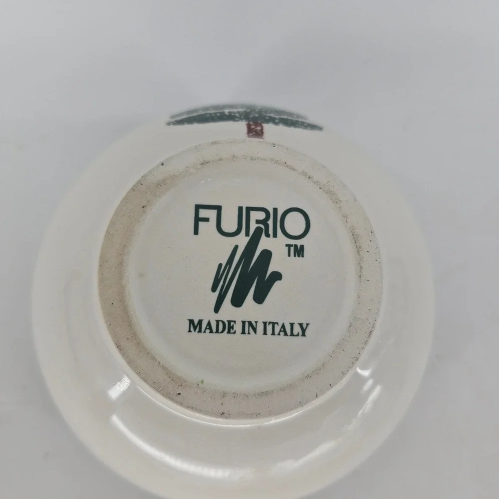 Vintage Furio Home Italy Christmas Tree Stoneware Serving Set 4 Piece